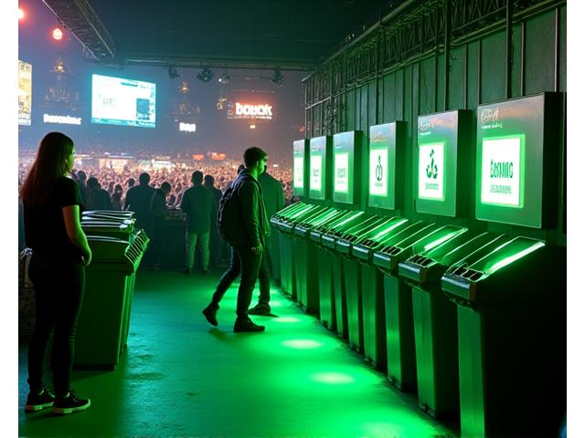 Automated waste sorting and composting facility at a festival site