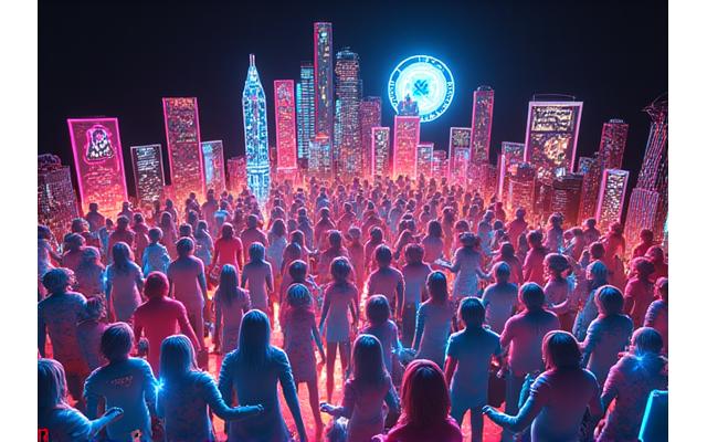 A collage of user-generated content for electronic music, including custom apparel, digital art, and DIY festival totems, all with vibrant, neon aesthetics.