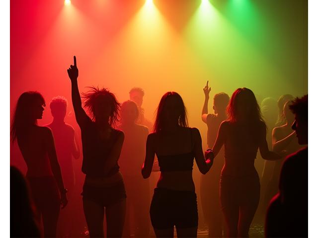 Diverse group of ravers enjoying different electronic music genres