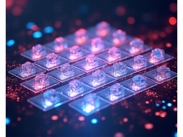 Glowing, futuristic digital interface displaying a calendar of virtual music events with holographic artists performing